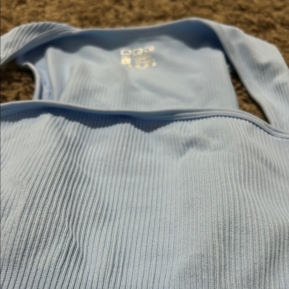 Light Blue Ribbed bodysuit - Picture 3 of 4